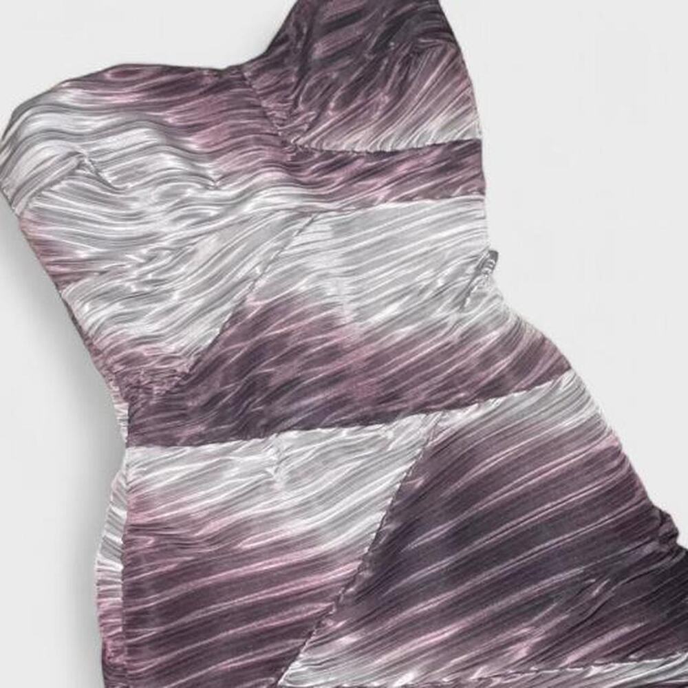 Bailey Blue Gray Black Burgundy Gradient Ombre Strapless Bodycon Dress - Size M
